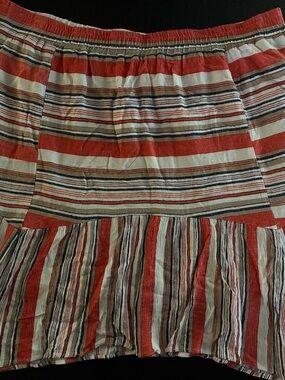 Umgee skirt stripes size large elastic waist mini